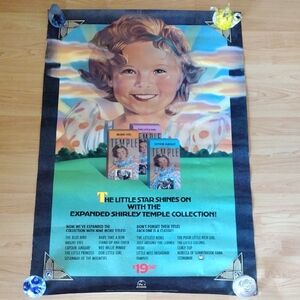 Shirley Temple 1989 Playhouse Video Movie Poster 38" X 25.5" Rolled Vintage